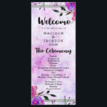 Chic Purple Floral & Silver Wedding Program<br><div class="desc">Purple Watercolor Floral & Faux Silver Frame & Confetti Watercolor Floral Wedding Program With trendy brush script font! ~ Check my shop to see the entire wedding suite for this design!</div>