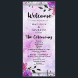 Chic Purple Floral & Silver Wedding Program<br><div class="desc">Purple Watercolor Floral & Faux Silver Frame & Confetti Watercolor Floral Wedding Program With trendy brush script font! ~ Check my shop to see the entire wedding suite for this design!</div>