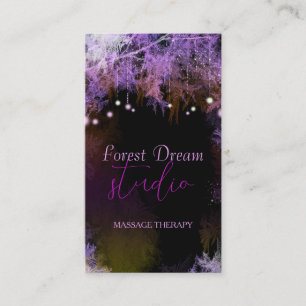 Chic Purple Forest Massage Therapy Business Cards