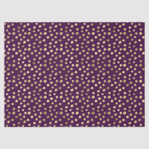 Chic Purple Gold Dots Tissue Paper