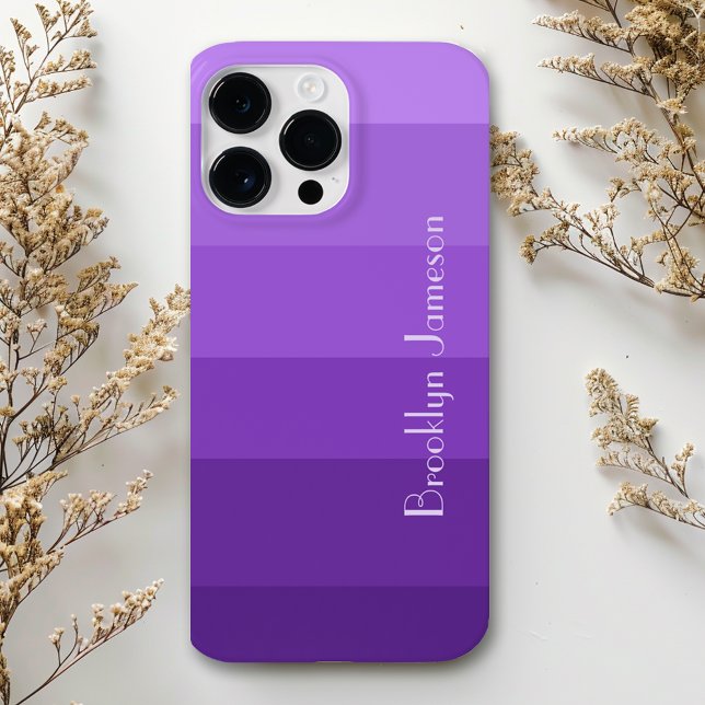 Chic Purple Gradient Colour Block Personalized Case-Mate iPhone Case (Creator Uploaded)
