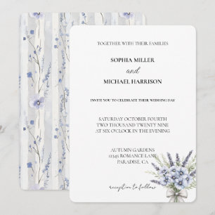 Chic Purple Lavender Floral Wedding Invitation