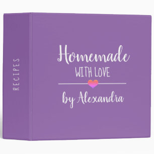 Chic purple Name Recipe 3 Ring Binder