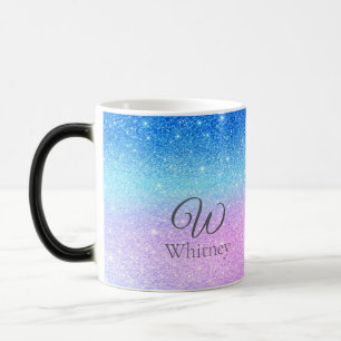 Chic Purple Ombre Blue Glitter Modern              Magic Mug