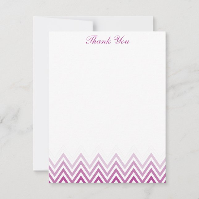 Chic Purple Ombre Chevrons Cartes Note (Devant)