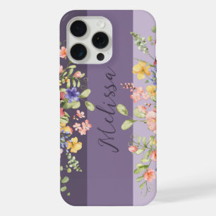 Chic Purple Palette Blooms Wildflowers iPhone 15 Pro Max Case