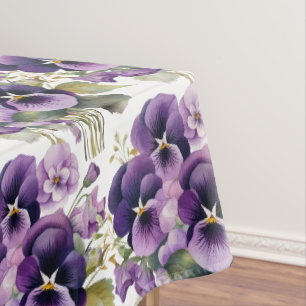 Chic Purple Pansy Pansies Tablecloth