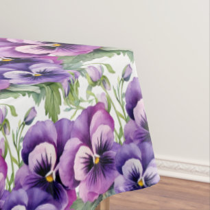 Chic Purple Pansy Pansies Tablecloth