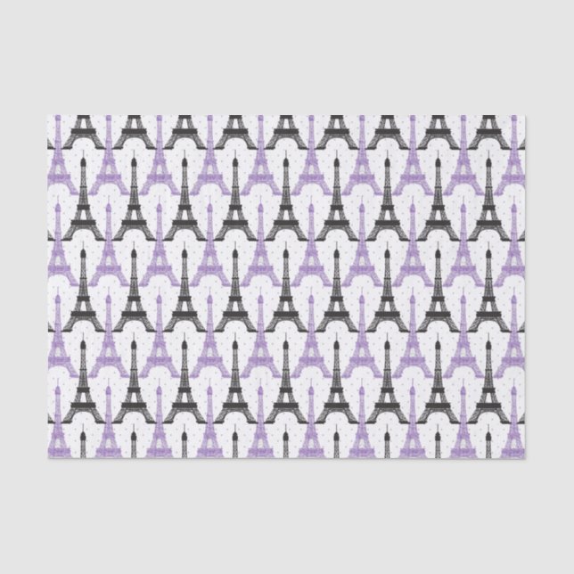 Chic Purple Paris Eiffel Tower tissues paper (Front)