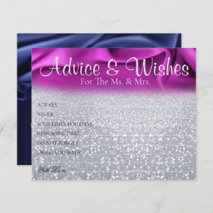 Chic Purple Silk Velvet Wedding Advice Wishes Card