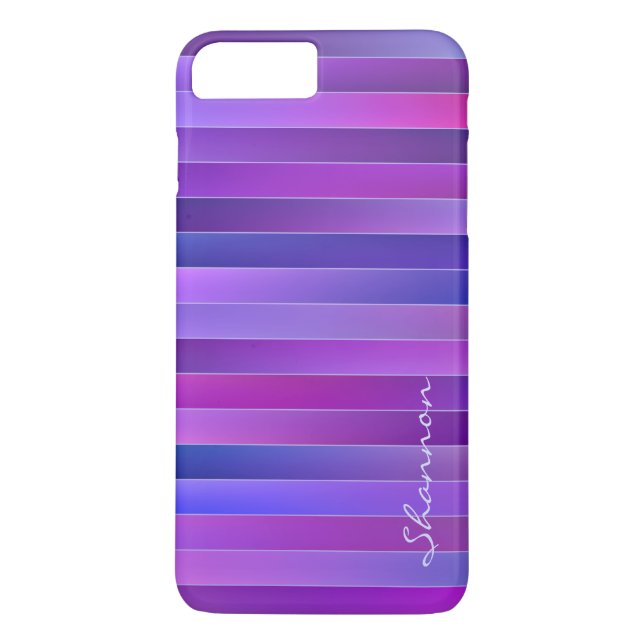 Chic Purple Stripes Custom iPhone 7 Plus case (Back)