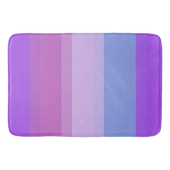 Chic Purple Stripes Magenta Violet Lilac Designer Bath Mat (Front)