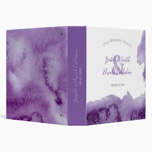 Chic Purple Watercolor Wash Ultra Violet Wedding Binder