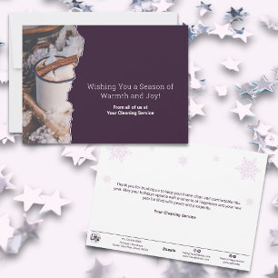 Chic Purple & White Christmas Spirit Business  Holiday Card