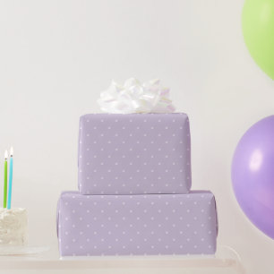 Chic Purple White Dots Birthday Wrapping Paper