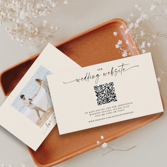 Chic QR Code Mariage Site Web Carte de boîtier pho (Créateur téléchargé)