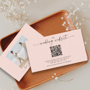 Chic QR Code Wedding Website Photo Response Enclosure Card