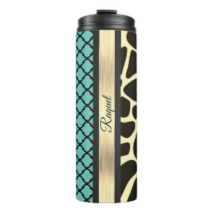 Chic Quatrefoil Giraffe Print        Thermal Tumbler