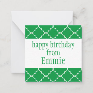 Chic Quatrefoil Personalized Gift Enclosure Cards