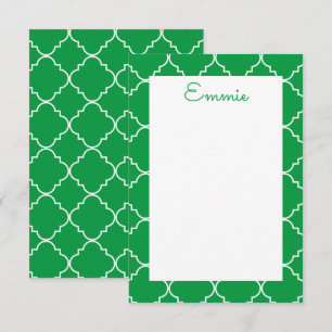 Chic Quatrefoil Personalized Note Cards