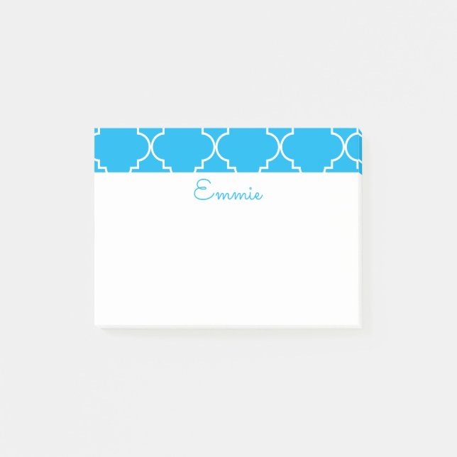 Chic Quatrefoil Personalized Post-It Notepad (Front)