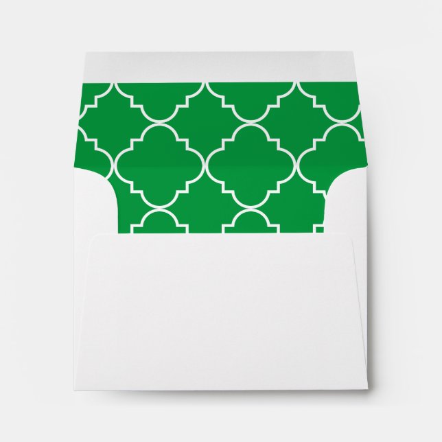 Chic Quatrefoil Personalized Stationery Envelopes (Back (Bottom))