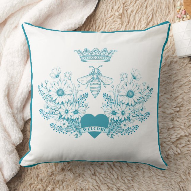 Chic Queen Bee | Oreiller à lancer d'abeilles de l (Couverture)