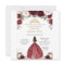Chic Quinceañera Burgundy Blush Floral Princess