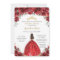 Chic Quinceañera Red Floral Roses Princess Tiara
