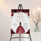 Chic Quinceañera Rich Bourgogne Rouge Floral Princ