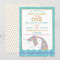 Chic Rainbow Glitter Mermaid 1st Birthday