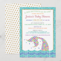 Chic Rainbow Glitter Mermaid Baby Shower
