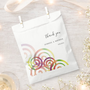 Chic Rainbow Spirals Personalized Favour Bag