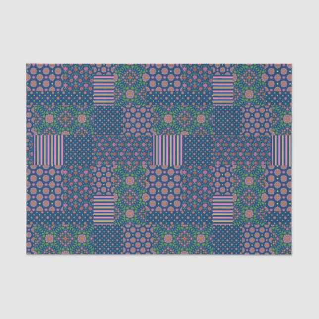 Chic Rangoli Patterns Faux Patchwork Tissue Paper (Front)