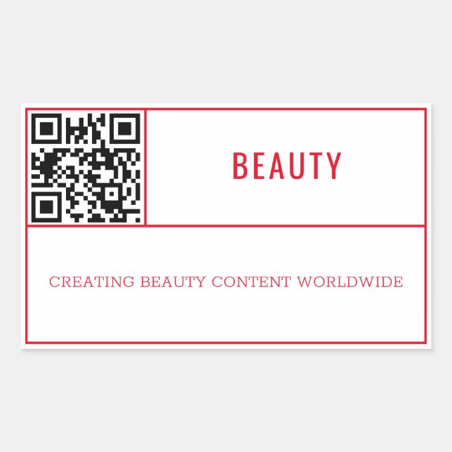 Chic Red Beauty / Fashion Brand QR Code Sticker (Front)
