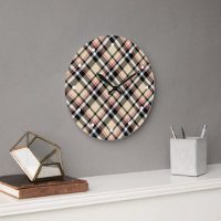 Chic Red Beige Black White Plaid Stripes Pattern