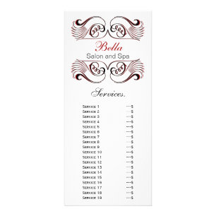 chic red, black and white Services rack card