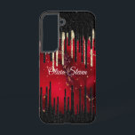 Chic red black drippings glitter monogram samsung galaxy case<br><div class="desc">Chic red black drippings glitter monogram Samsung galaxy phone case. Beautiful, modern and cool cover for the trend-savvy and art-loving hip trendsetter. This stylish sophisticated design would be great for girls who enjoy wearing classy sparkly designs mixed with leopard or tiger designs. Show off your personal style, look fashionable, trendy...</div>