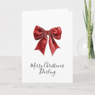 Chic Red Bows Christmas Card