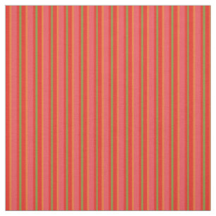 Chic Red Field Poppies Snazzy Striped Fabric