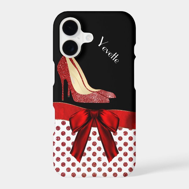 Chic Red Glitter Stilettos iPhone 7 Case (Back)