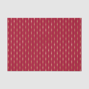 Chic Red Gold Stripes Tissue Paper