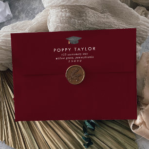 Chic Red Graduation Announcement Envelope