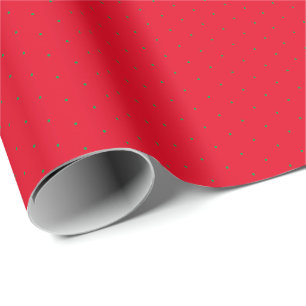 Chic red green tiny polka dots pattern Christmas Wrapping Paper