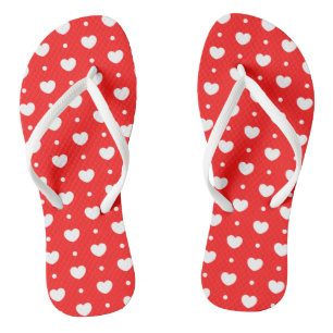 Chic Red Hearts Women Flip Flops