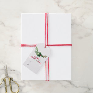 Chic Red Holly Leaves Bouquet Christmas Holiday Gift Tags
