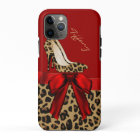 Chic Red & Jaguar Print iPhone 7 Plus Coque