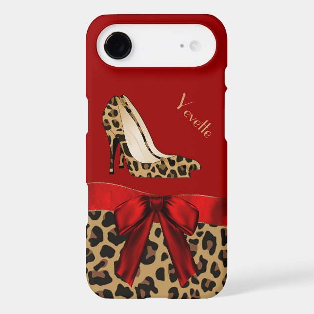 Chic Red & Jaguar Print Samsung Galaxy S6 Case (Back)