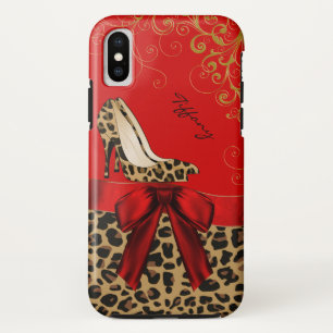 Chic Red & Leopard Print  Case-Mate iPhone Case