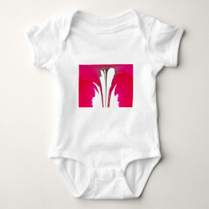 Chic Red Magenta Abstract Rose: Dripping Paint Art Baby Bodysuit